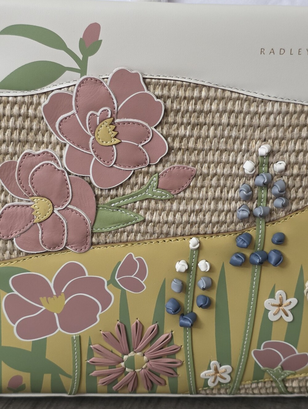 Spring Blooms Floral Medium Ziptop Multiway Picture Bag Satchel Crossbody - Picture 4 of 5